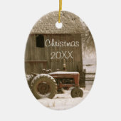 Sterren en kerstversiering keramisch ornament (Voorkant)