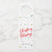 Sterren en kerstzegeningen flessenhanger (Voorkant)