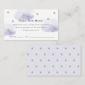 Sterren en lavenderwolken raden hoeveel Baby showe Informatiekaartje (Voorkant / Achterkant)