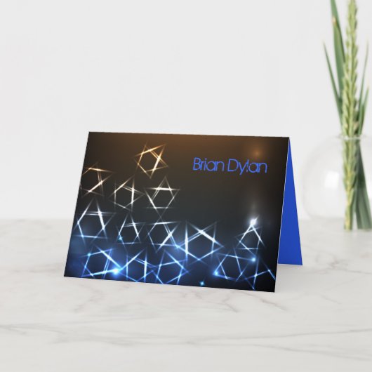 STERREN EN LICHTEN Bar Bat Mitswa Dankjewel Kaart (Voorkant)