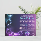 STERREN EN LICHTEN Bar Bat Mitzvah Uitnodiging (Staand voorkant)