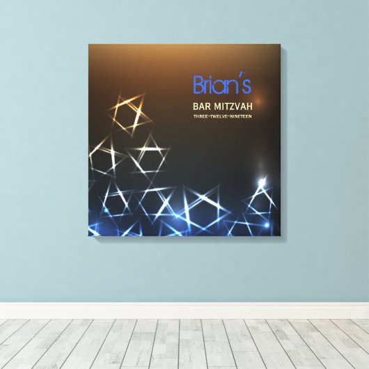 STERREN EN LICHTEN Bat Bar Mitzvah Inloggen Board Canvas Afdruk (Insitu (Houten vloer))