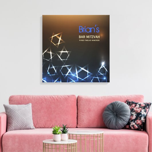 STERREN EN LICHTEN Bat Bar Mitzvah Inloggen Board Canvas Afdruk (Insitu (Woonkamer))