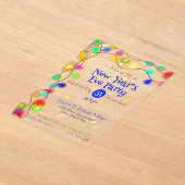 Sterren en lichtkransen Nieuwjaar 2026 Acryl Acryl Uitnodigingen (Laagn)