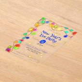 Sterren en lichtkransen Nieuwjaar 2026 Acryl Uitnodigingen (Laagn)