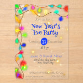 Sterren en lichtkransen Nieuwjaar 2026 Acryl Uitnodigingen (Voorkant)