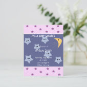 Sterren en Maan Baby Shower Uitnodiging (Staand voorkant)