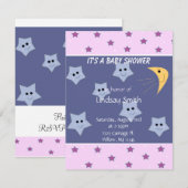 Sterren en Maan Baby Shower Uitnodiging (Voorkant / Achterkant)