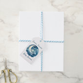 Sterren en maandromerige baby shower blauwe uitnod cadeaulabel (Met Touw)