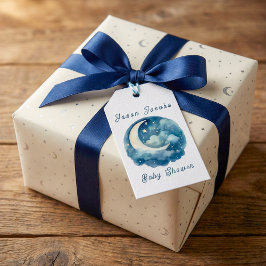 Sterren en maandromerige baby shower blauwe uitnod cadeaulabel