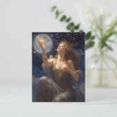 Sterren en Meisje Fantasy Art Briefkaart (Staand voorkant)