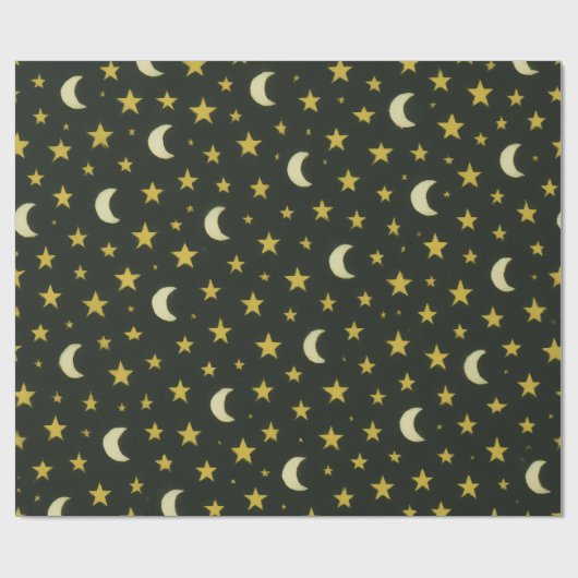 Sterren en moons cadeaupapier (Vlak)