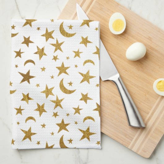 Sterren en moons theedoek (Quarter Fold)