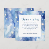 Sterren en nachtelijke hemel baby shower blauw dan kaart (Voorkant / Achterkant)