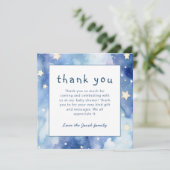 Sterren en nachtelijke hemel baby shower blauw dan kaart (Staand voorkant)