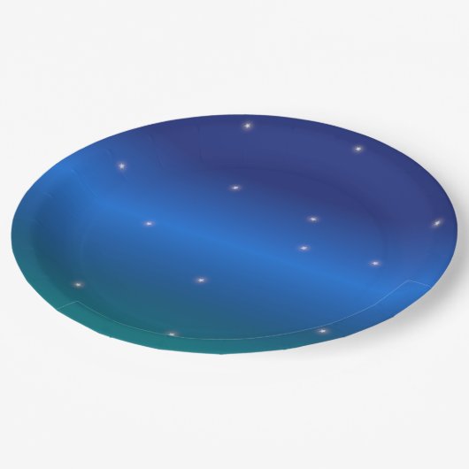 Sterren en nachtelijke hemel papieren bordje (Gekanteld)