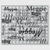 Sterren en namen gepersonaliseerd cadeaupapier (Vlak)