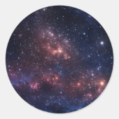 Sterren en nebula ronde sticker (Voorkant)
