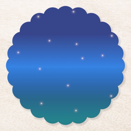 Sterren en Night Sky Winter Magic Kartonnen Onderzetters (Voorkant)