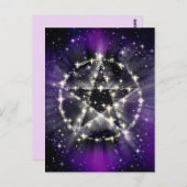 Sterren en pentagram briefkaart (Voorkant / Achterkant)