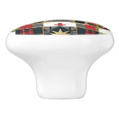 Sterren en Pijlen Plaid Keramische Knop (Zijkant)
