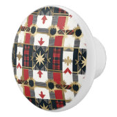 Sterren en Pijlen Plaid Keramische Knop (Rechts)