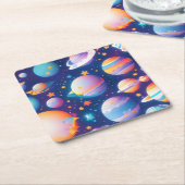 Sterren en planeten patroon kartonnen onderzetters (Schuin)