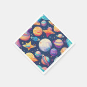 Sterren en planeten patroon servet (Hoek)