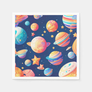Sterren en planeten patroon servet