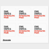 Sterren en reproductieve rechten vierkante sticker (Vel)