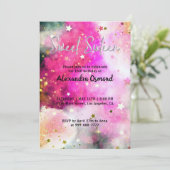 sterren en roze witte wolken zweet zestien kaart (Staand voorkant)