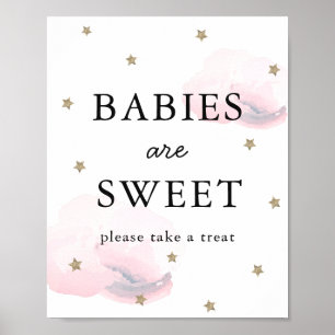 Sterren en roze wolken Baby shower Sweet Treat Sig Poster
