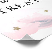 Sterren en roze wolken Baby shower Sweet Trets Sig Poster (Hoek)