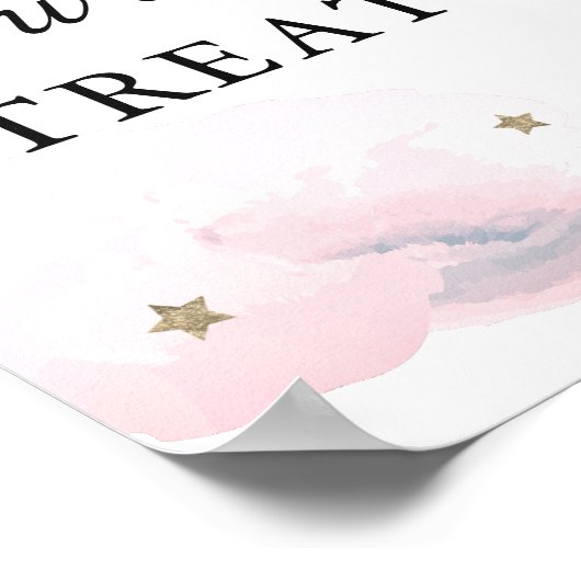 Sterren en roze wolken Baby shower Sweet Trets Sig Poster (Hoek)