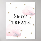 Sterren en roze wolken Baby shower Sweet Trets Sig Poster (Voorkant)
