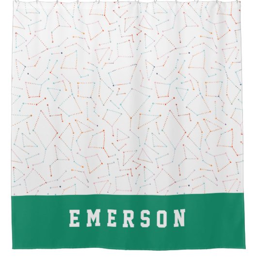 Sterren en ruimte leuk astronomie patroon douchegordijn (Voorkant)