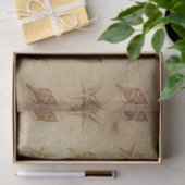 sterren en schalen op bruine ontkoppeling tissuepapier (Geschenk)