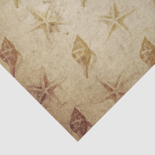 sterren en schalen op bruine ontkoppeling tissuepapier (Detail)