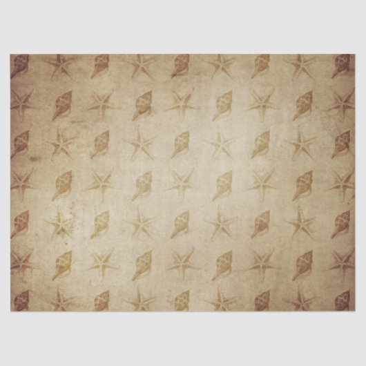 sterren en schalen op bruine ontkoppeling tissuepapier (Voorkant)