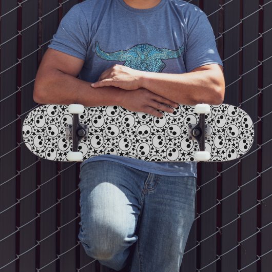 Sterren en schedels persoonlijk skateboard (Buiten 3)