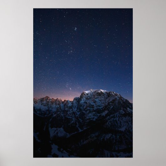 Sterren en sneeuwbergen poster (Voorkant)