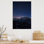 Sterren en sneeuwbergen poster (Keuken)