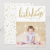 Sterren en Snowflakes Prettige feestdagen Fotokaar Feestdagenkaart (Voorkant / Achterkant)