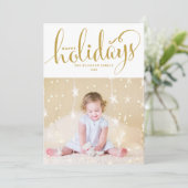 Sterren en Snowflakes Prettige feestdagen Fotokaar Feestdagenkaart (Staand voorkant)