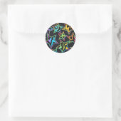 Sterren en sterren ronde sticker (Tas)