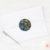 Sterren en sterren ronde sticker (Envelop)