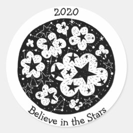 Sterren en sterrenbeelden Popcorn Blossoms Clouds  Ronde Sticker