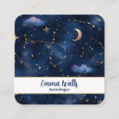 Sterren en sterrenbeelden vierkante visitekaartje (Voorkant)