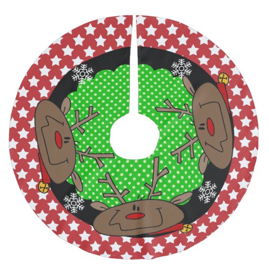 Sterren en Stippen rendiervakantieboomrokken Kerstboom Rok (Voorkant)