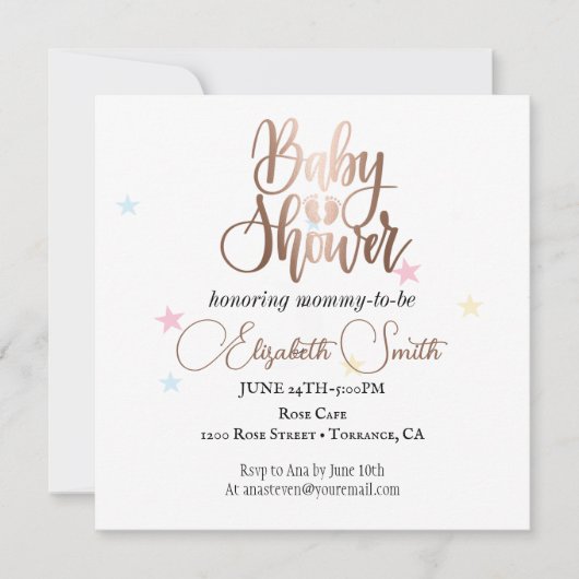 sterren en stippen voor uw prinsesuitnodiging kaart (Voorkant)